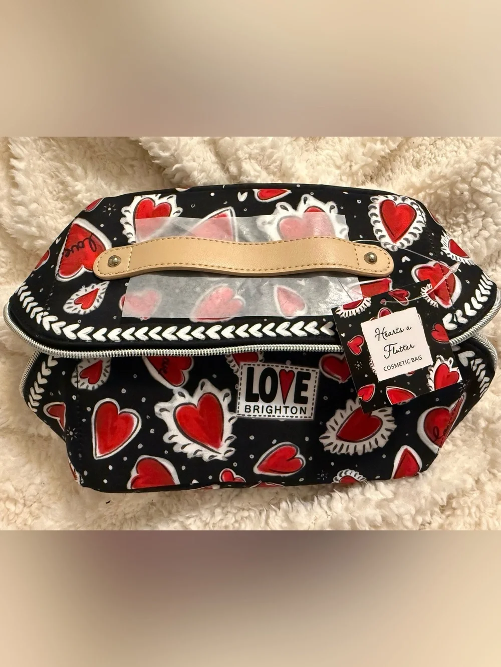 **NWT** Brighton L❤️VE Navy & Red, Hearts a Flutter, Cosmetic Bag